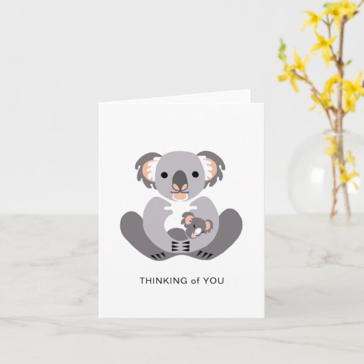 Thinking of You - Cuddly KOALA -Wild animals カード (黄色い花)