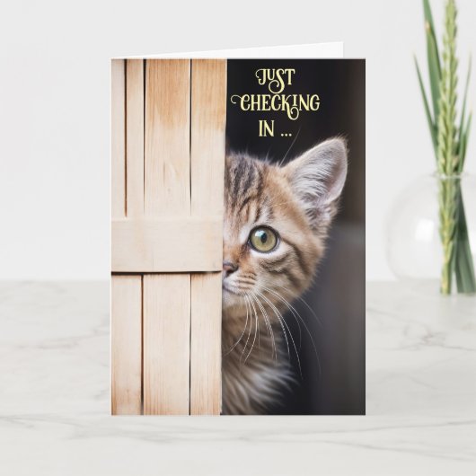 Thinking of You Cute Cute Shy Kitty Fun カード (正面)