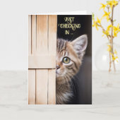 Thinking of You Cute Cute Shy Kitty Fun カード (黄色い花)