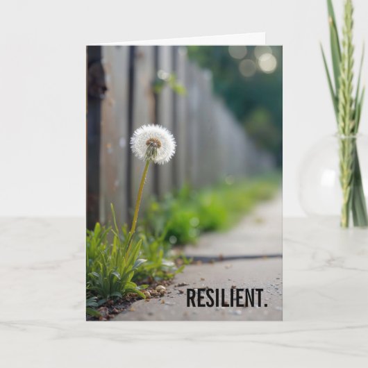 Thinking of You Dandelion Growing In a Sidewalk カード (正面)