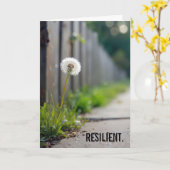 Thinking of You Dandelion Growing In a Sidewalk カード (黄色い花)