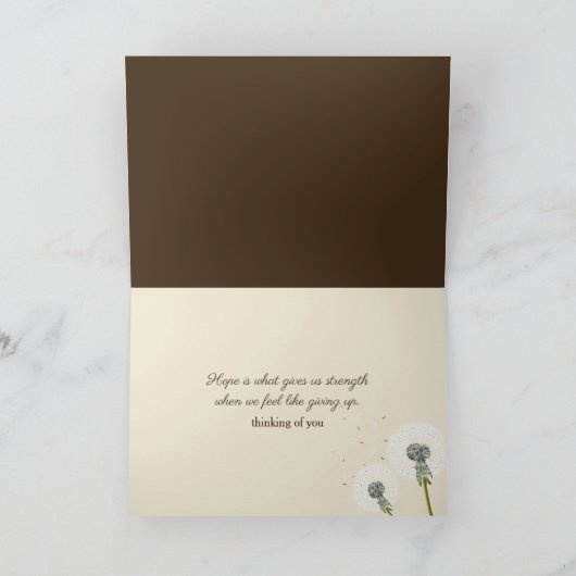 Thinking of You Dandelion Seedling On a Bible  カード (内部)