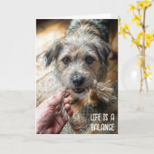 Thinking of You Dog Tug of War カード (黄色い花)