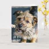 Thinking of You Dog Tug of War カード (黄色い花)