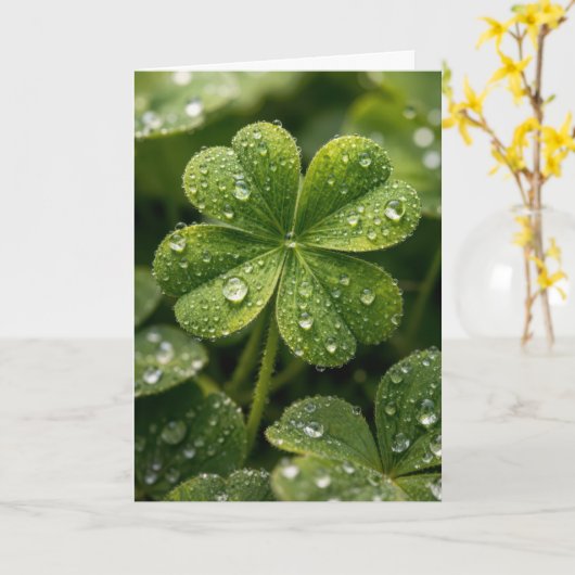Thinking of You Four-leaf Clover  カード (黄色い花)