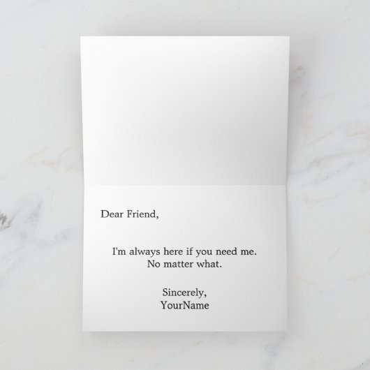 Thinking of You Greeting Card with Support Bouquet カード (内部)