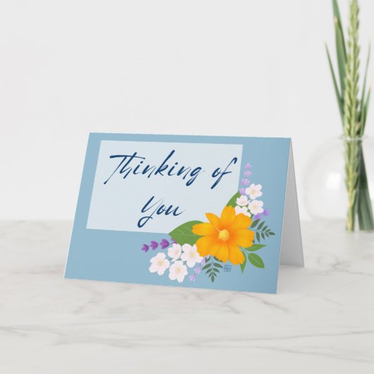 Thinking of You Greeting Card with Support Bouquet カード (正面)
