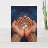 Thinking of You Hands Holding Night Stars カード (正面)