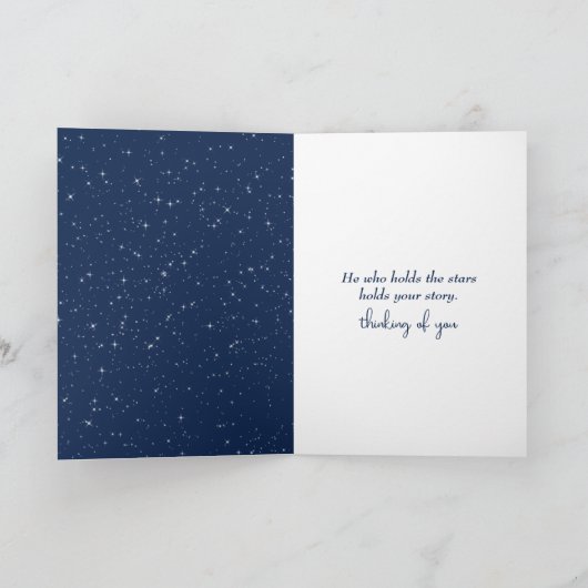 Thinking of You Hands Holding Night Stars カード (内部)