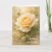 Thinking of You in Prayer Yellow Rose Christian  カード (正面)