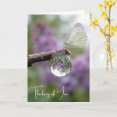 Thinking of You Lilacs Reflecting in a Raindrop カード (黄色い花)