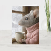 Thinking of You Mouse With a Cup of Coffee カード (正面)