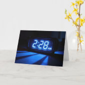 Thinking of You Neon Blue Nightstand Clock カード (黄色い花)