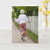 Thinking of You Old Lady Jumps Rope  カード (黄色い花)