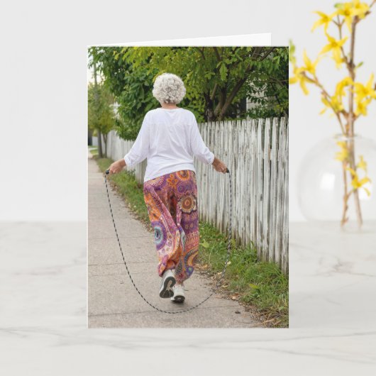 Thinking of You Old Lady Jumps Rope  カード (黄色い花)