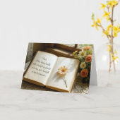 Thinking of You Open Vintage Book カード (黄色い花)