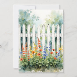 Thinking of You Picket Fence with Flowers Flat カード