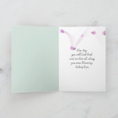 Thinking of You Pink Orchids On Green Bamboo カード (内部)