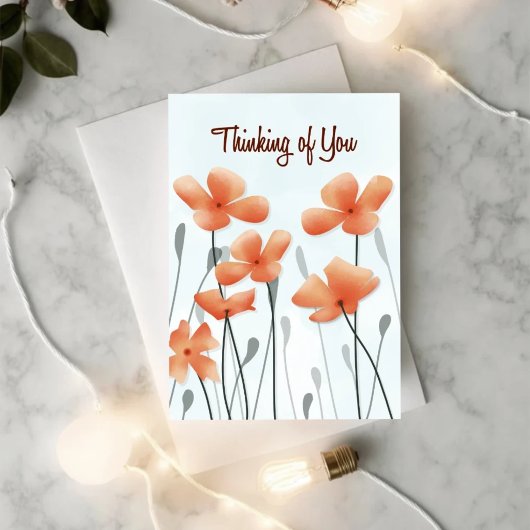 Thinking of You Poppy Get Well Card カード