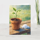 Thinking of You Potted Plant With Snow Pile カード (正面)