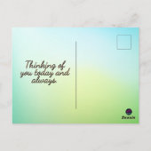 Thinking of You Retro Girl Flowers ポストカード (裏面)