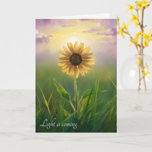 Thinking of You Sunflower Sunshine カード (黄色い花)