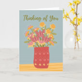 Thinking of You Vase of Flowers カード (黄色い花)