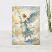 Thinking of You Watercolor Angel Sympathy カード (正面)