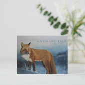 Thinking Of You Winter Fox Postcard ポストカード (スタンド正面)