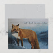 Thinking Of You Winter Fox Postcard ポストカード (正面/裏面)