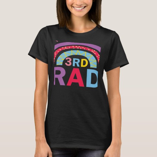 Third 3rd Grade Rainbow Back to School Teacher Tea Tシャツ (正面)