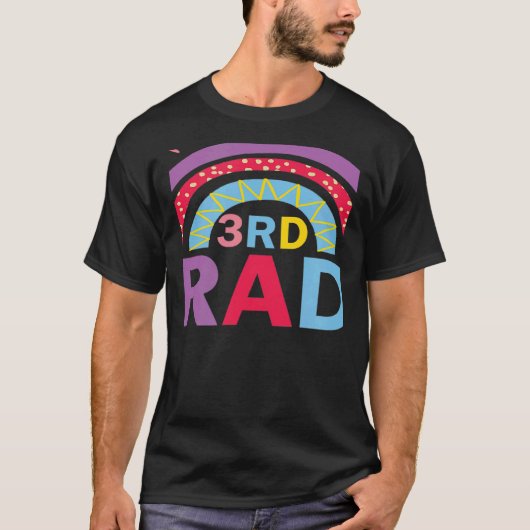 Third 3rd Grade Rainbow Back to School Teacher Tea Tシャツ (正面)