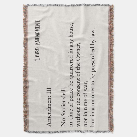 Third Amendment Constitution Protest スローブランケット (正面縦)