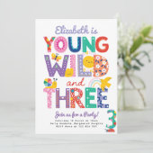 Third Birthday Invite, Rainbow, Young Wild & Three 招待状 (スタンド正面)