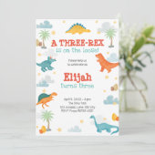 Third Birthday Party Dinosaurs invitation 招待状 (スタンド正面)