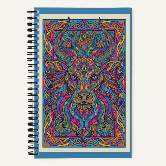 Third-Eye Lion King Celestial Zen tangle Journal ノートブック (正面)