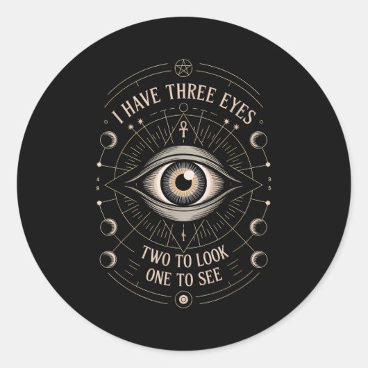 Third Eye Mystic Quote Symbol Gift Sritual Occult  ラウンドシール (正面)
