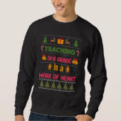 Third Grade 3rd Teacher  Cute Ugly Christmas Sweat スウェットシャツ (正面)