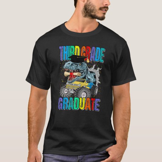 Third Grade Graduate Monster Truck Dinosaur Gradua Tシャツ (正面)