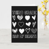 Third Grade Has My Heart 3年生の先生のバレンタインデー カード (黄色い花)