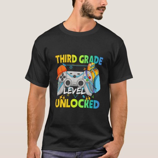 Third Grade Level Unlocked Gamer Back To School Tシャツ (正面)