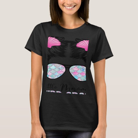 Third Grade Mermaid Messy Bun Back To School Tie D Tシャツ (正面)