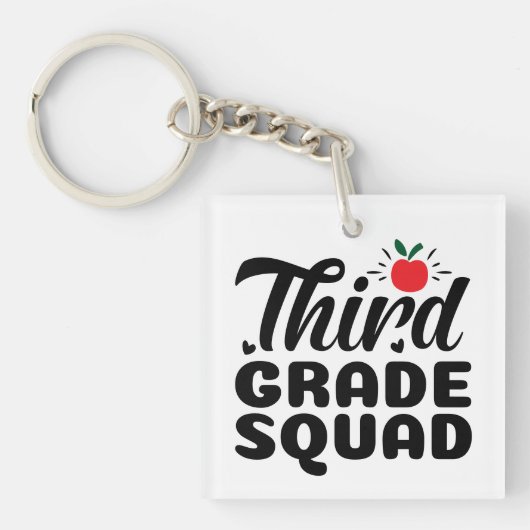 Third Grade Squad Wordart キーホルダー (正面)