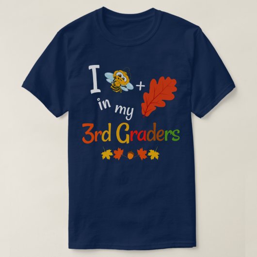 Third Grade Teacher Fall Autumn 3rd Grade Back To Tシャツ (デザイン正面)