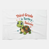 Third grade Turtle-y Awesome 3rd Grade Back to Sch キッチンタオル (横)
