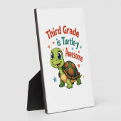 Third grade Turtle-y Awesome 3rd Grade Back to Sch フォトプラーク (側面)
