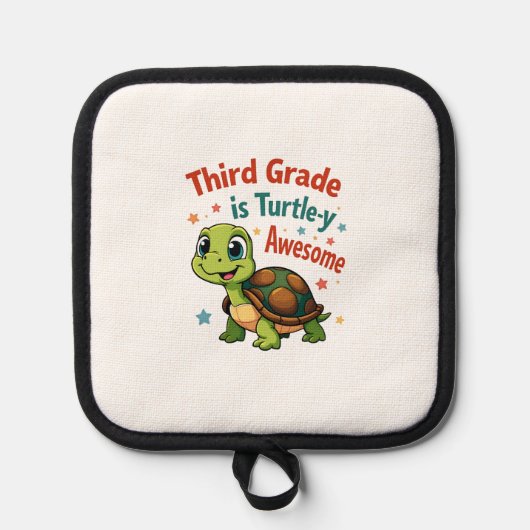 Third grade Turtle-y Awesome 3rd Grade Back to Sch 鍋敷き (正面)