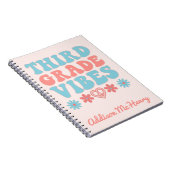 Third Grade Vibes -レトロ新学期ノートブック ノートブック (右側)