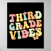 Third Grade Vibes Hello Team 3rd Grade Teacher Kid ポスター (正面)