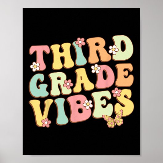 Third Grade Vibes Hello Team 3rd Grade Teacher Kid ポスター (正面)